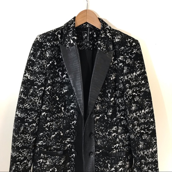 W118 by Walter Baker Faux Leather And Pattern Coat - Picture 3 of 4